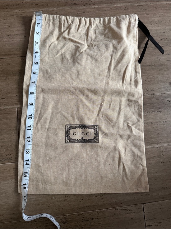 Gucci Handbags - Gucci Beige Canvas Drawstring Dust Bag with Black Ribbon